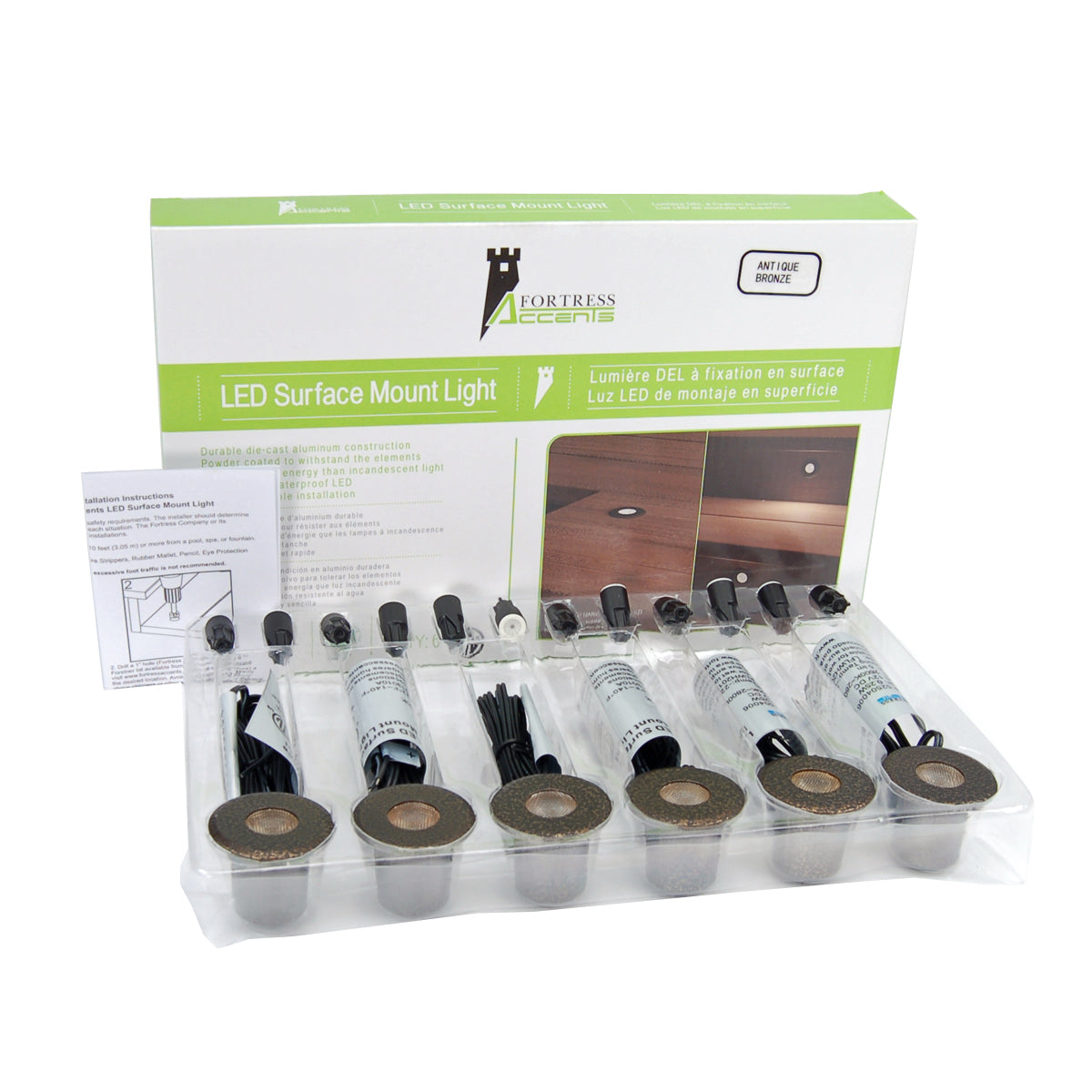 FortressAccents - LED SURFACE MOUNT LIGHT Antique Bronze (BOX 6)