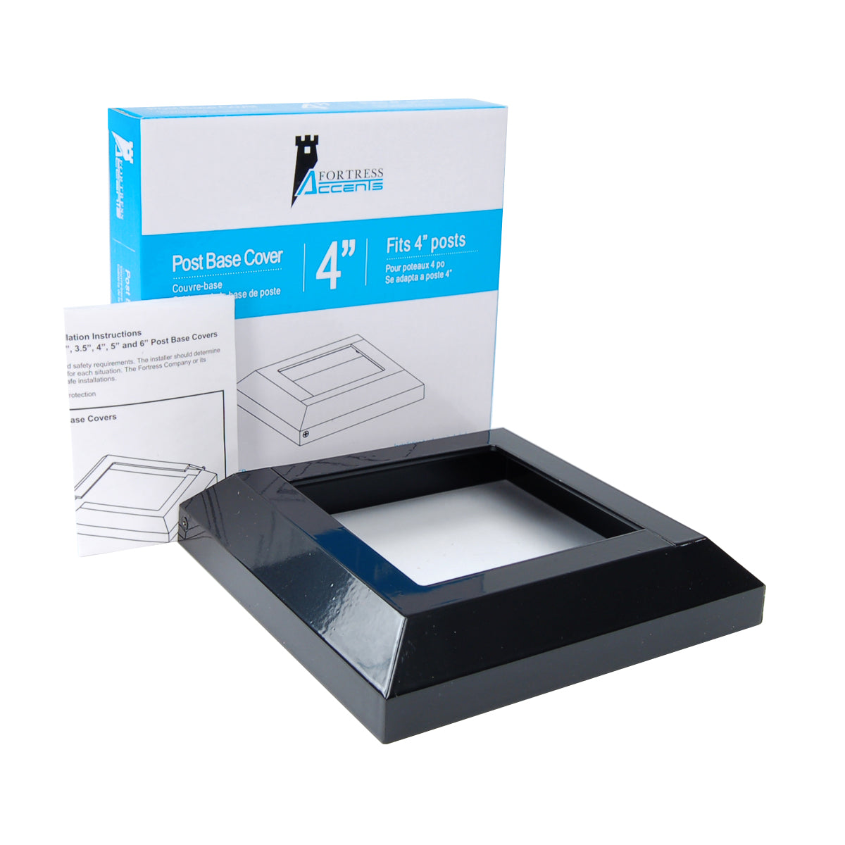 FortressAccents - POST BASE COVER 4" Gloss Black