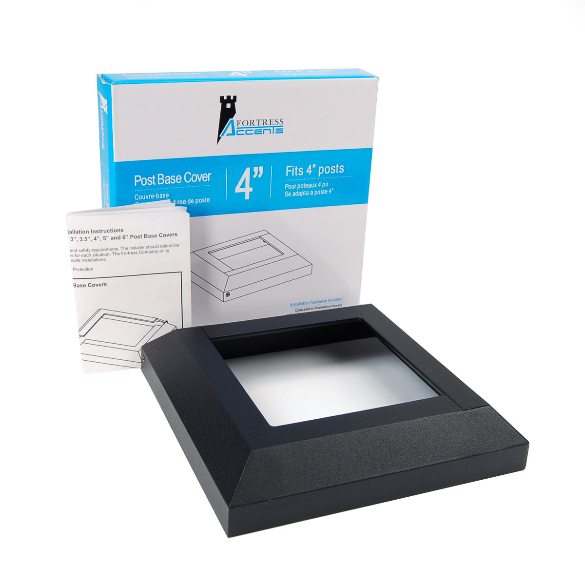 FortressAccents - POST BASE COVER 3.5" Black Sand