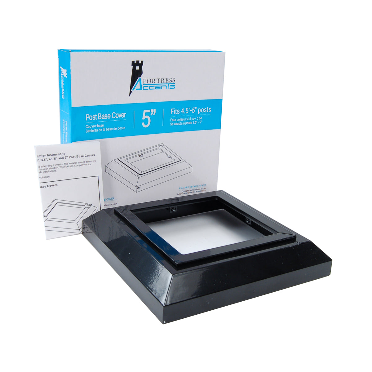 FortressAccents - POST BASE COVER 3.5" Gloss Black