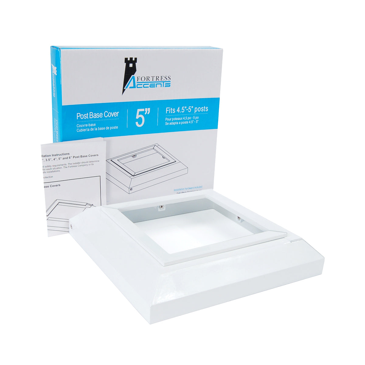 FortressAccents - POST BASE COVER 5" White