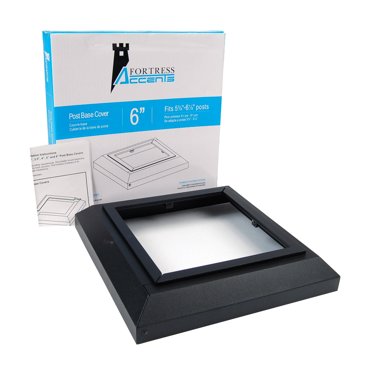 FortressAccents - POST BASE COVER 6" Black Sand