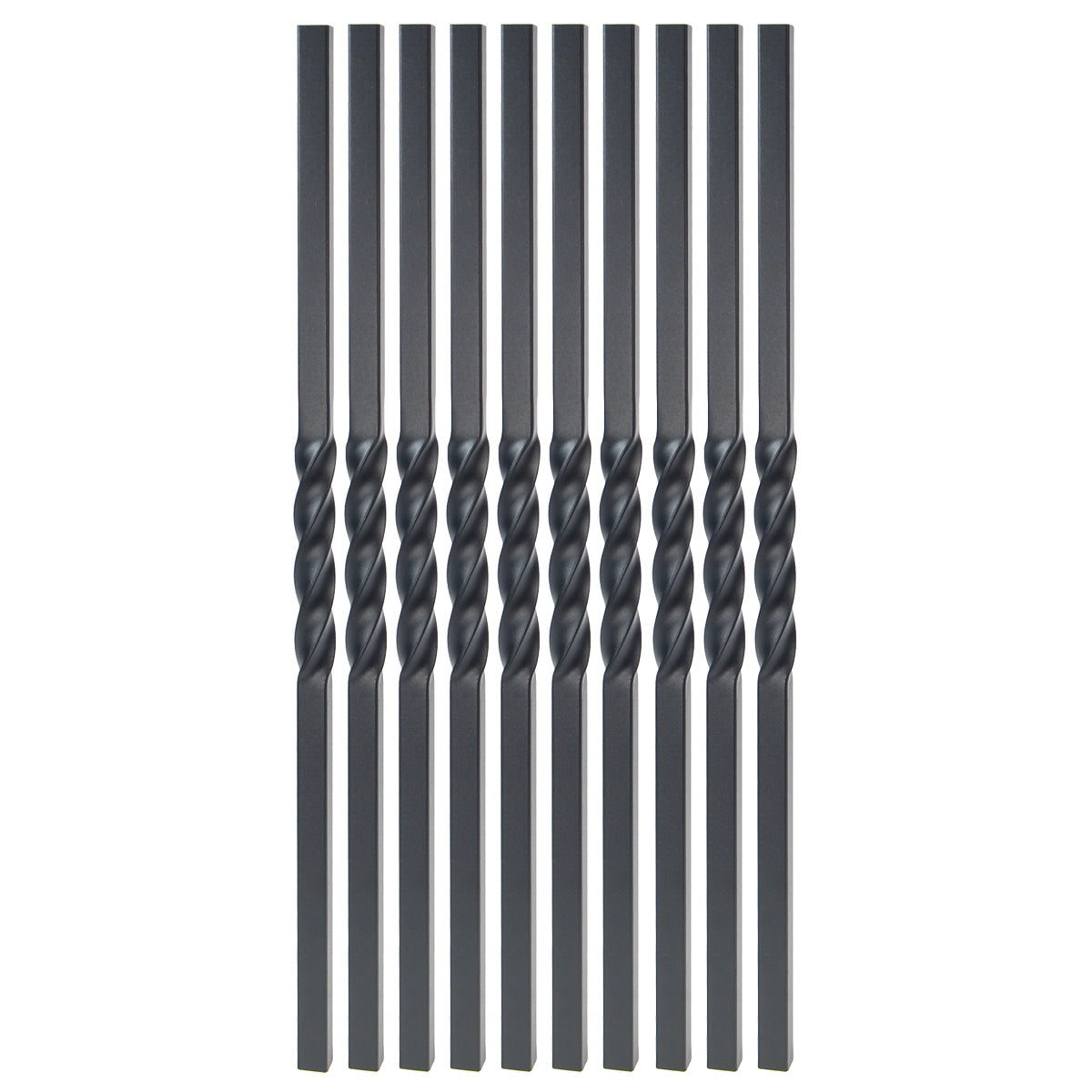 Baluster - MEGA STEEL BALUSTER TWIST DESIGN Black Sand 26" (BOX 10)