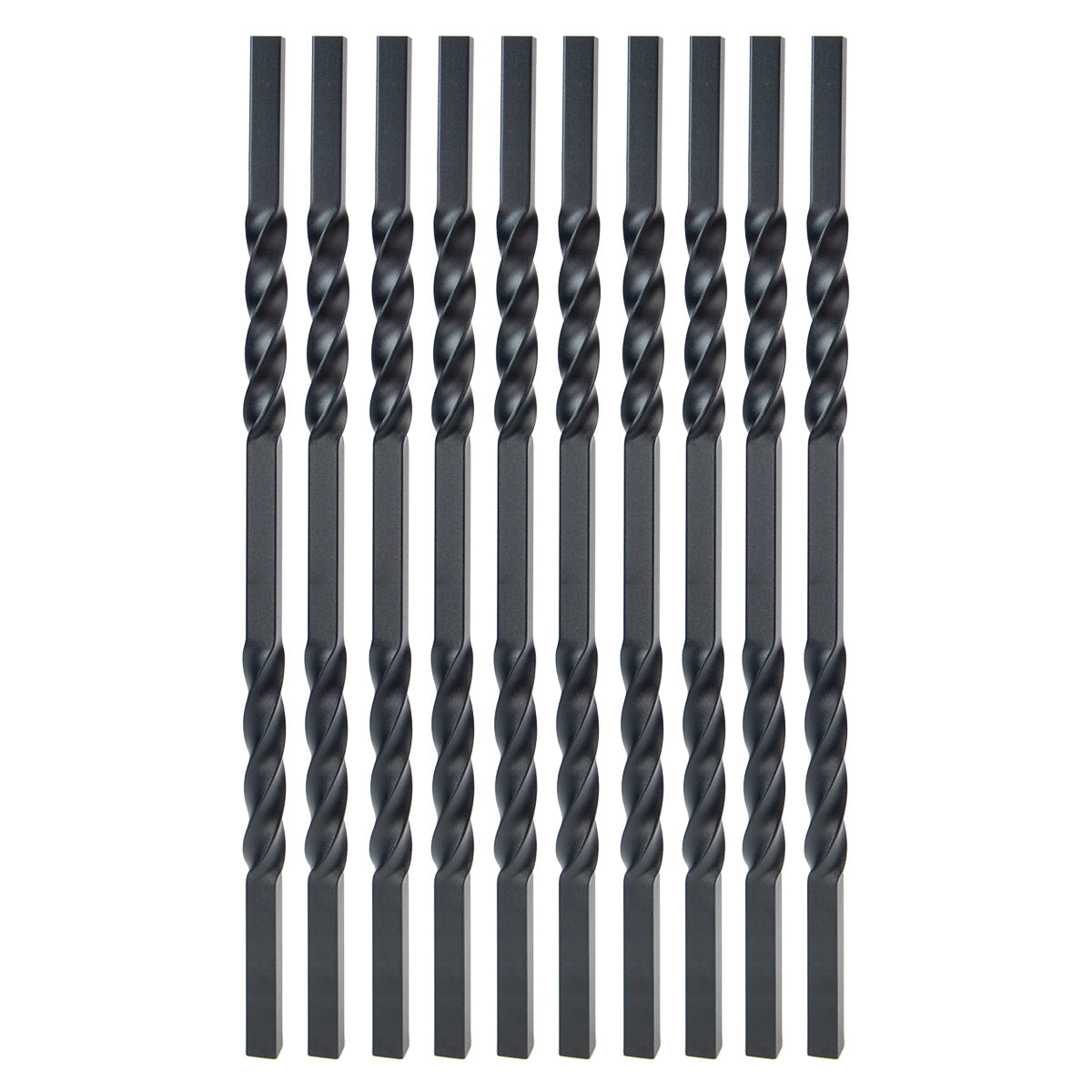 Baluster - MEGA SQUARE STEEL BALUSTER 2 TWIST DESIGN Black Sand 32" (BOX 10)