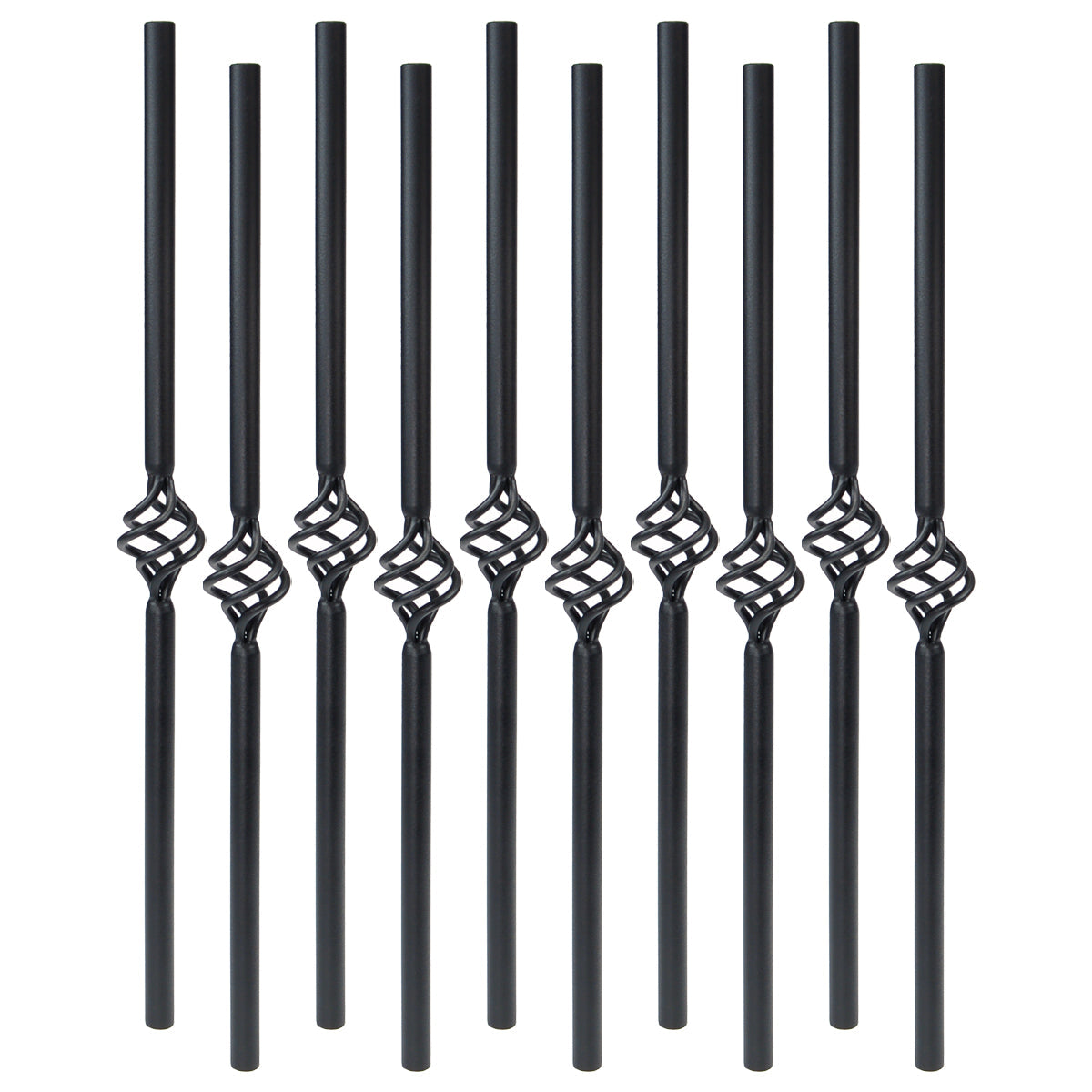 Baluster - VINTAGE ROUND STEEL BALUSTER BASKET DESIGN Black Sand 32" (BOX 10)