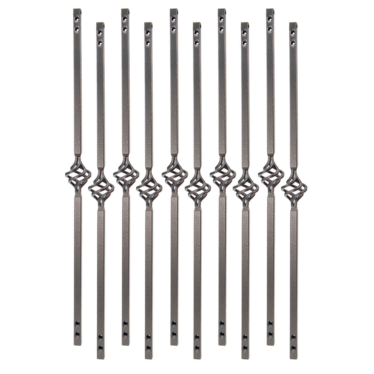 Baluster - VINTAGE SQUARE STEEL BALUSTER BASKET DESIGN Antique Bronze 31" (BOX 10)