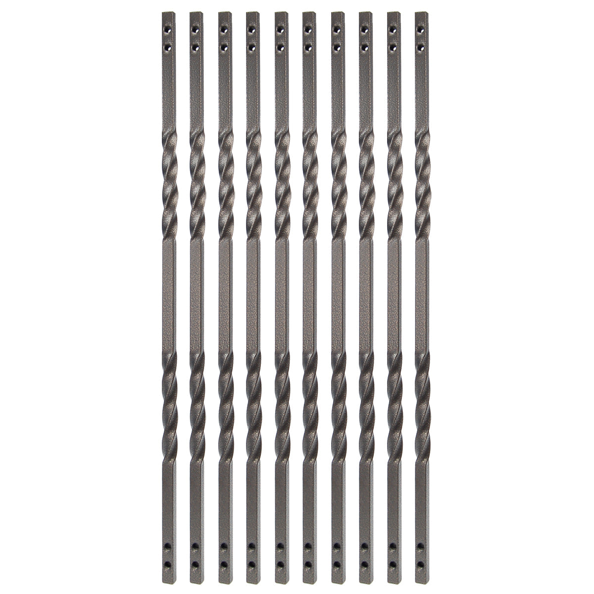 Baluster - VINTAGE SQUARE STEEL BALUSTER 2 TWIST DESIGN Antique Bronze 31" (BOX 10)