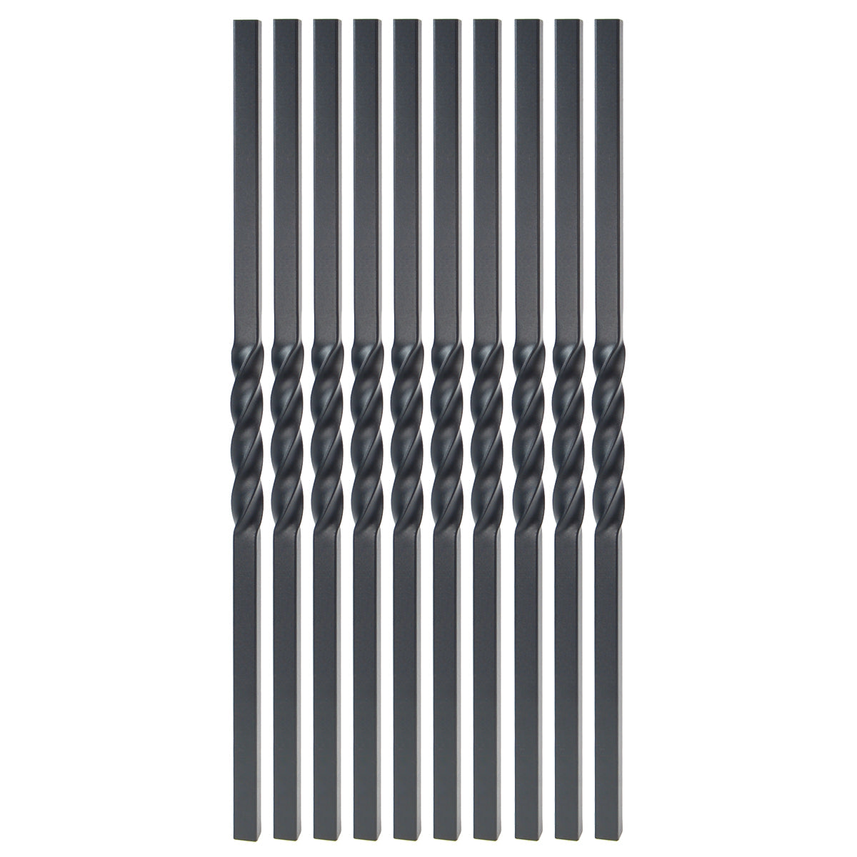 Baluster - MEGA STEEL BALUSTER TWIST DESIGN Black Sand 26"  (BOX 10)