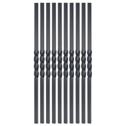 Baluster - MEGA STEEL BALUSTER TWIST DESIGN Black Sand 26"  (BOX 10)