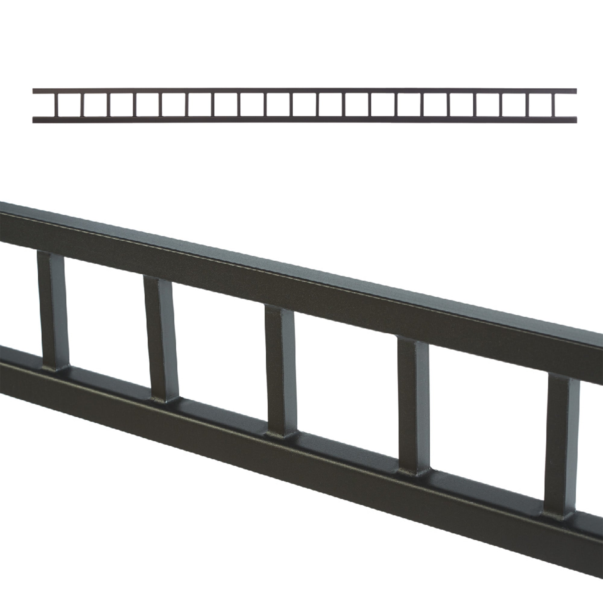 FE26 PLUS - ACCENT TOP PANEL 3 RAIL DESIGN Gloss Black 8' – Fortress ...