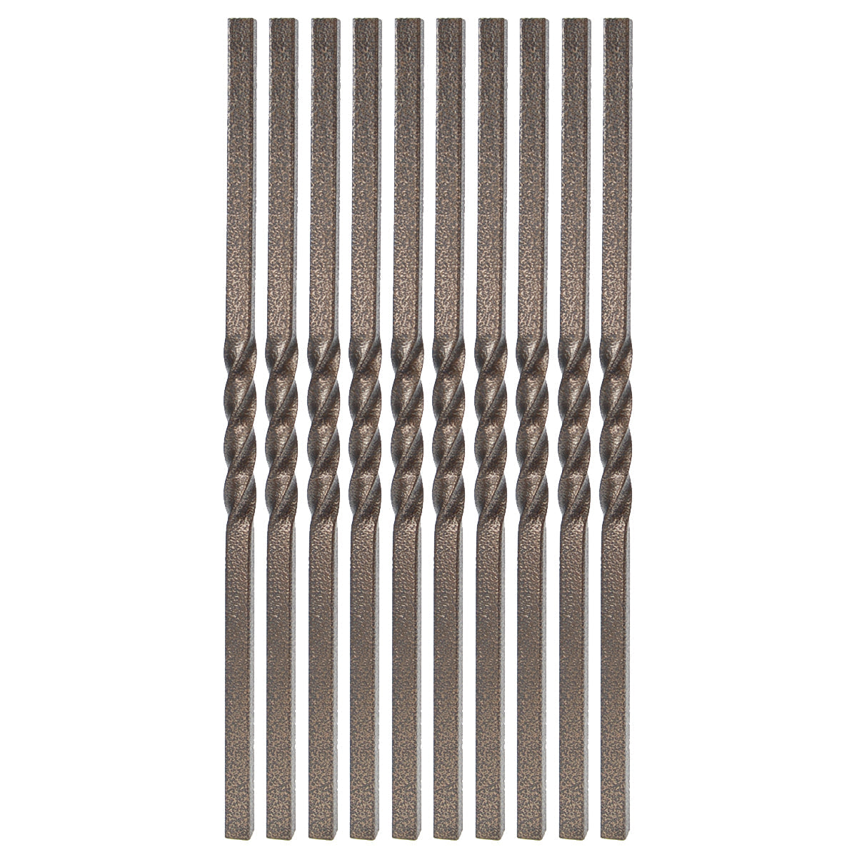 Baluster - MEGA SQUARE STEEL BALUSTER TWIST DESIGN  Antique Bronze 26" (BOX 10)